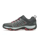 Zapatillas de senderismo Merrell Crosslander 3 para hombre, color gris y negro con detalles en rojo.