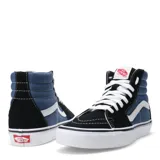 Championes de caña alta Vans SK8, con capellada de lona y gamuza en colores azul, negro y blanco.