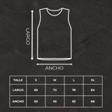Musculosa unisex negra de algodón, con estampado serigráfico en el frente con la palabra "GAINS." y en la espalda con la palabra "PERSISTENCE".