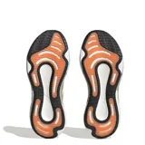 Championes Adidas Supernova 2 X color gris con detalles en naranja y celeste, con las tres tiras blancas características de la marca.