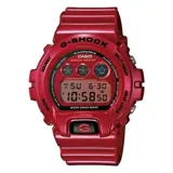 Reloj digital G-Shock Casio rojo con correa de resina, resistente a golpes y al agua.