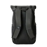 Mochila Rip Curl negra de 30 litros con logo frontal.