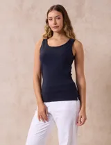 Musculosa blanca de algodón, marca Ruby Rd.