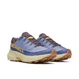 Zapatillas de trail running Merrell Agility Peak 5, color azul con detalles en marrón y amarillo.