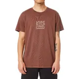 Remera marrón de algodón con estampado de una flor y el texto "Kanvas by Katin" en blanco.