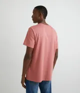 Remera de hombre color verde grisáceo, de manga corta y cuello redondo, confeccionada en algodón peruano.