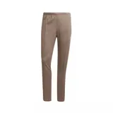 Pantalón de jogging marrón con cintura elástica y logo Adidas bordado en blanco.