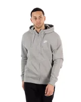 Campera con gorro de algodón y poliéster, de cierre completo y diseño urbano, con tela cepillada para mayor suavidad.