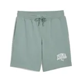 Shorts deportivos Puma Class color verde con logo Puma Sports Club estampado en blanco.