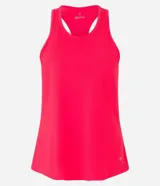 Musculosa deportiva roja de microfibra con perforaciones y espalda estilo nadador.