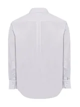 Camisa de hombre RKF Cityscape, de manga larga, corte regular y cuello americano abotonado. Diseño a cuadros pequeños en tonos blanco y celeste.