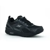 Championes de running Skechers GOrun Consistent, color negro con detalles en gris. Capellada de malla transpirable con refuerzos sintéticos, media suela Ultra Go para amortiguación y plantilla Air Cooled Goga Mat para mayor confort.