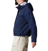 Campera Columbia Laurelwoods III color azul marino, con capucha forrada en polar blanco y cordón ajustable. Cierre frontal con botones a presión y bolsillos laterales con cierre.