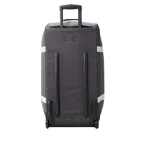 Bolso de viaje Rip Curl modelo Jupiter 80L, color gris con detalles en negro y correas blancas.