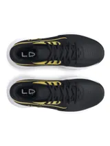 Championes de básquet Under Armour Lockdown 7, color negro con detalles en dorado y suela blanca.