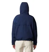 Campera Columbia Laurelwoods III color azul marino, con capucha forrada en polar blanco y cordón ajustable. Cierre frontal con botones a presión y bolsillos laterales con cierre.