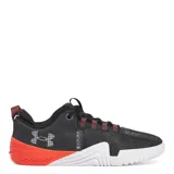 Championes de entrenamiento Under Armour Tribase Reign 6, color gris con detalles en negro y naranja.