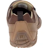 Zapato Caterpillar Opine color marrón, estilo mocasín, sin cordones, con capellada de gamuza, forro de malla de nylon, plantilla textil, suela de goma y punta redonda.