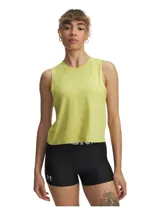 Musculosa deportiva color amarillo lima, de corte cropped y calce holgado. Confeccionada en tejido ligero, elástico y transpirable de secado rápido.