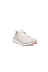 Championes urbanos color beige con suela blanca y detalles en rosa.