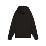 Buzo hoodie Puma Ess Elevated Hoodie Tr negro con logo estampado en el pecho, capucha con cordón ajustable y bolsillo tipo canguro.
