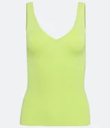 Musculosa color beige confeccionada en viscosa sostenible, con escote en pico y sin estampado.
