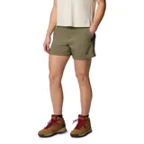 Short de senderismo color verde oliva, con protección solar UPF 50 y tecnología Omni-Wick para absorción de la humedad. Cuenta con puños enrollables con botones a presión, bolsillos para las manos, bolsillo trasero y trabillas para cinturón.