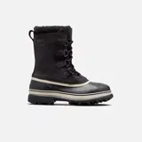 Bota impermeable para hombre, ideal para climas fríos, con parte superior de nobuk y nylon, y cordones resistentes.