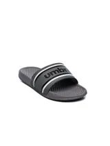 Ojotas grises de hombre con logo Umbro en la tira.