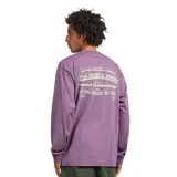 Camiseta de manga larga color blanco hueso, corte holgado, con un pequeño gráfico bordado en el pecho que simula un billete con el texto "ONE 3" y los números "3" a los lados. Presenta un gráfico sutil en la manga izquierda.