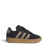 Championes Adidas Grand Court Alpha negros con las tres tiras laterales con estampado animal print.