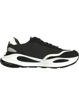 Zapatillas Tommy Jeans negras con detalles en blanco y plateado.