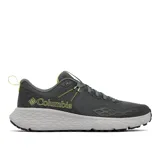 Championes de senderismo Columbia Konos TRS para hombre, color gris con detalles en verde lima. Capellada de malla técnica con superposiciones sin costuras, sistema Navic Fit para un ajuste seguro, entresuela Techlite+ para equilibrio y amortiguación, y suela Adapt Trax para tracción en superficies secas y mojadas.