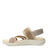 Sandalias Merrell District 4 Backstrap color beige con tiras cruzadas y correa trasera ajustable.