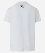 Remera blanca de media malla con estampado de la banda Foo Fighters.