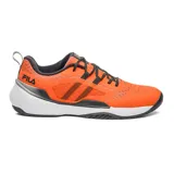 Championes Fila Champion Tenis Winner, color naranja con detalles en negro y suela blanca.