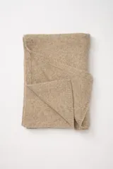 Bufanda de punto color beige melange.