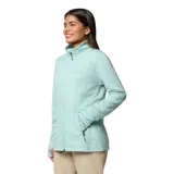 Campera polar Columbia con cierre frontal, bolsillos laterales con cierre y orificios para pulgares.