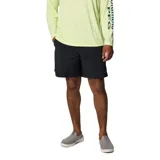 Short de baño negro, de secado rápido, con protección UV, calzoncillo interior de malla, cintura elástica ajustable con cordón, bolsillos laterales de malla y bolsillo trasero con cierre.