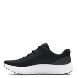 Championes Under Armour Charged Surge 4, color negro con detalles en blanco, ideales para running.