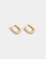 Aros argolla clip de acero inoxidable con frente de strass.