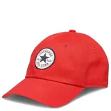 Gorro de béisbol rojo con logo de Converse Chuck Taylor All Star bordado en el frente.