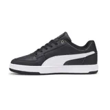 Championes Puma Caven 2.0 unisex, color blanco con detalles en marrón y negro. Zapatillas de estilo retro inspiradas en el baloncesto de los años 80, con plantilla SoftFoam para mayor comodidad.
