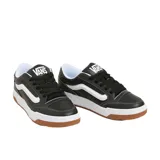 Zapatillas Vans Hylane negras con detalles en blanco y suela de goma color caramelo.