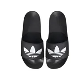 Ojotas Adidas Adilette Lite negras con logo blanco.