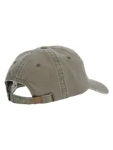 Gorro unisex de algodón color celeste con visera curva y logo de pato bordado en azul marino en el frente.