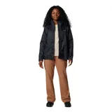 Campera impermeable Columbia Arcadia II, color celeste, para mujer. Confeccionada con tecnología Omni-Tech™ impermeable y transpirable, con costuras totalmente selladas. Capucha ajustable para tormentas, dobladillo ajustable con cordón y bolsillos con cremallera. Se puede guardar en el bolsillo.