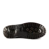 Botas Chelsea de charol negro con plataforma gruesa, cierre lateral con cremallera y elástico en los laterales.