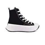 Championes deportivos de caña alta American Sport Style 2.0, color negro con suela blanca y cordones blancos.