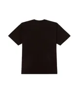 Remera negra de manga corta con cuello redondo y logo Obey Established Works estampado en blanco en el pecho.